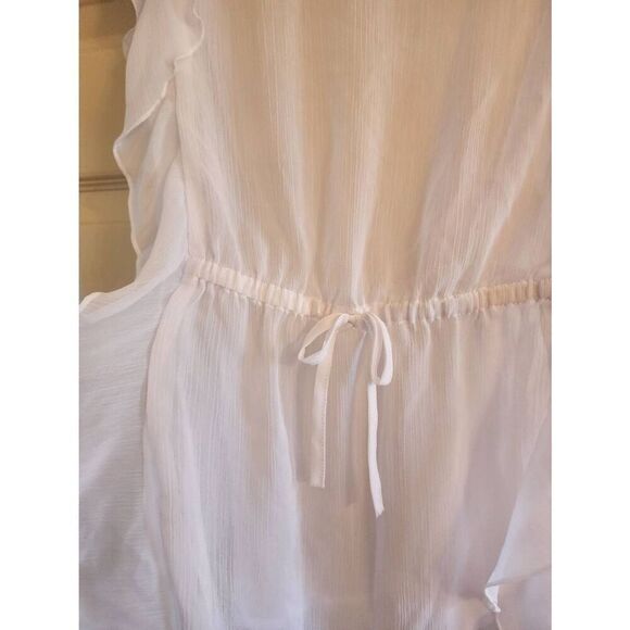 Tommy Bahama girls size 12 sheer cover up drawstring waist white - Picture 4 of 7